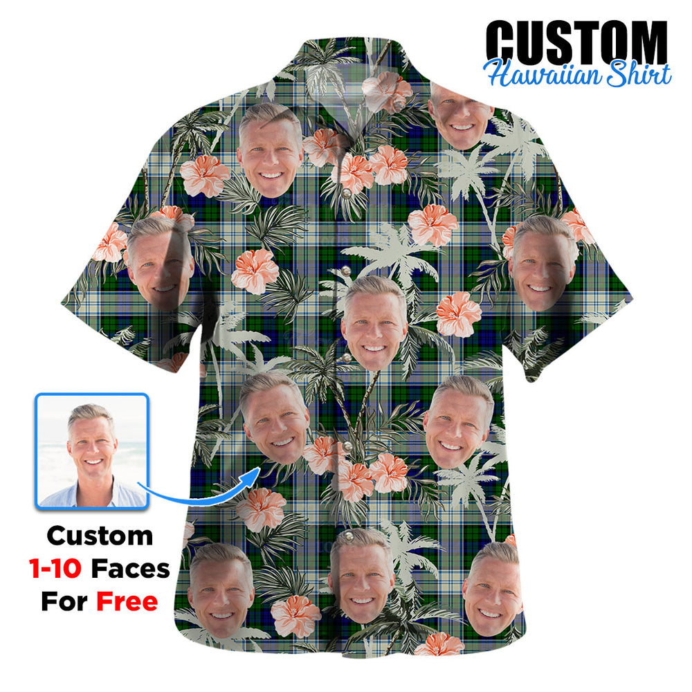 Clan Blackwatch Dress Modern Tartan Custom Face Hawaiian Shirt – Unisex Gift for Family Members, Summer Party KT21 Blackwatch Dress Modern Tartan Tartan Hawaii Shirt