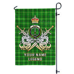 Custom Name Clan Blane 1 Tartan Garden Flag with Clan Crest and the Golden Sword of Courageous Legacy YL57