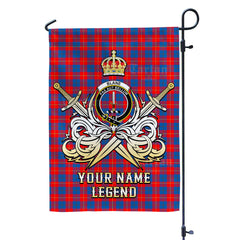 Custom Name Clan Blane 2 Tartan Garden Flag with Clan Crest and the Golden Sword of Courageous Legacy MI73