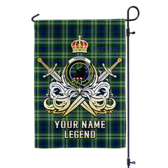 Custom Name Clan Blyth_Tweedside District Tartan Garden Flag with Clan Crest and the Golden Sword of Courageous Legacy SC49