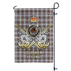 Custom Name Clan Borthwick Tartan Garden Flag with Clan Crest and the Golden Sword of Courageous Legacy FI29