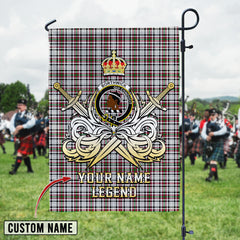Personalized Custom Name Clan Borthwick Tartan Garden Flag with Clan Crest and the Golden Sword of Courageous Legacy FI29 - Borthwick Tartan Design, Scottish Heritage Gift