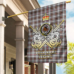 Custom Name Clan Borthwick Tartan Garden Flag with Clan Crest and the Golden Sword of Courageous Legacy FI29