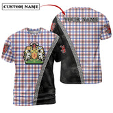 Boswell Modern Tartan Shirt with Scotland Coat of Arms & Custom Name LO71