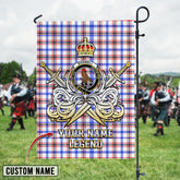 Personalized Custom Name Clan Boswell Modern Tartan Garden Flag with Clan Crest and the Golden Sword of Courageous Legacy UQ66 - Boswell Modern Tartan Design, Scottish Heritage Gift