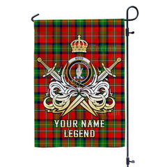 Custom Name Clan Boyd Modern Tartan Garden Flag with Clan Crest and the Golden Sword of Courageous Legacy US54