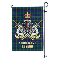 Custom Name Clan Boyle Tartan Garden Flag with Clan Crest and the Golden Sword of Courageous Legacy RQ19