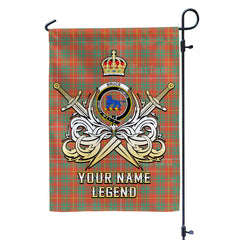 Custom Name Clan Bruce Ancient Tartan Garden Flag with Clan Crest and the Golden Sword of Courageous Legacy LS58