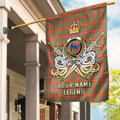 Custom Name Clan Bruce Ancient Tartan Garden Flag with Clan Crest and the Golden Sword of Courageous Legacy LS58