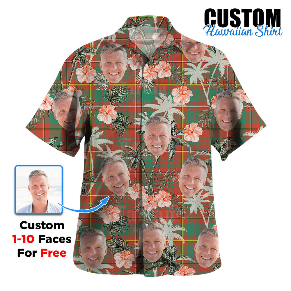 Clan Bruce Ancient Tartan Custom Face Hawaiian Shirt – Unisex Gift for Family Members, Summer Party IM36 Bruce Ancient Tartan Tartan Hawaii Shirt