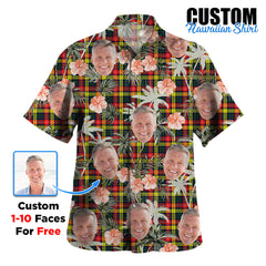 Clan Buchanan Modern Tartan Custom Face Hawaiian Shirt – Unisex Gift for Family Members, Summer Party LA68 Buchanan Modern Tartan Tartan Hawaii Shirt
