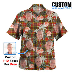 Clan Buchanan Old Set Weathered Tartan Custom Face Hawaiian Shirt – Unisex Gift for Family Members, Summer Party BU13 Buchanan Old Set Weathered Tartan Tartan Hawaii Shirt