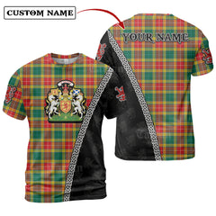 Buchanan Old Sett Tartan Shirt with Scotland Coat of Arms & Custom Name YB25