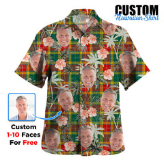 Clan Buchanan Old Sett Tartan Custom Face Hawaiian Shirt – Unisex Gift for Family Members, Summer Party UH26 Buchanan Old Sett Tartan Tartan Hawaii Shirt