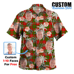 Clan Burnett Ancient Tartan Custom Face Hawaiian Shirt – Unisex Gift for Family Members, Summer Party ZD32 Burnett Ancient Tartan Tartan Hawaii Shirt