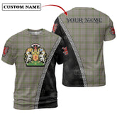 Burns Check Tartan Shirt with Scotland Coat of Arms & Custom Name EQ22