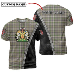 Burns Check Tartan Shirt with Scotland Coat of Arms & Custom Name EQ22