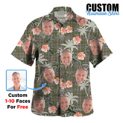 Clan Burns Check Tartan Custom Face Hawaiian Shirt – Unisex Gift for Family Members, Summer Party OU85 Burns Check Tartan Tartan Hawaii Shirt