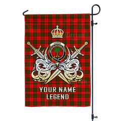 Custom Name Clan Cairns Tartan Garden Flag with Clan Crest and the Golden Sword of Courageous Legacy WZ60