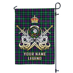 Custom Name Clan Calder Tartan Garden Flag with Clan Crest and the Golden Sword of Courageous Legacy IH61