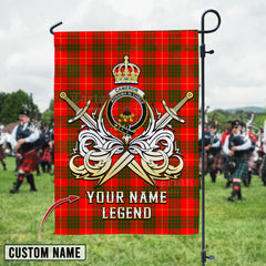 Personalized Custom Name Clan Cameron Modern Tartan Garden Flag with Clan Crest and the Golden Sword of Courageous Legacy GR37 - Cameron Modern Tartan Design, Scottish Heritage Gift