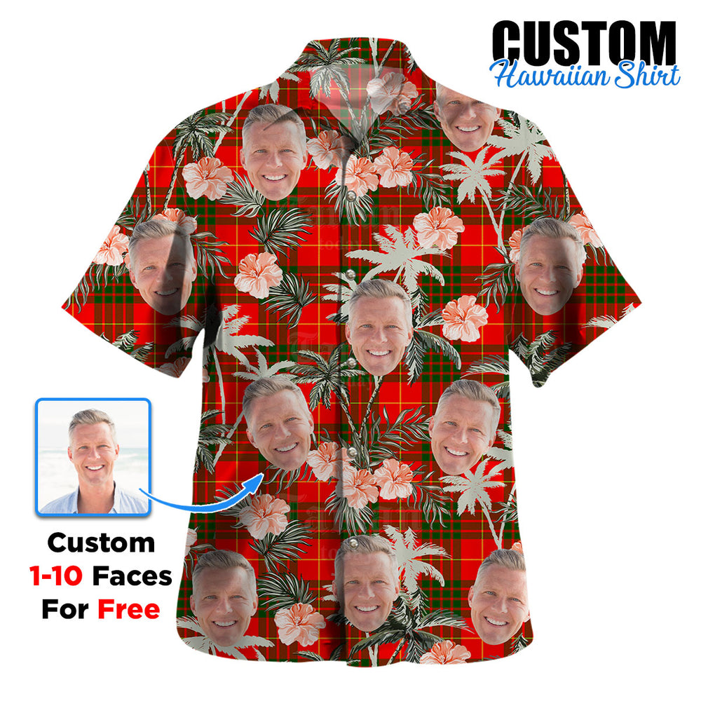 Clan Cameron Modern Tartan Custom Face Hawaiian Shirt – Unisex Gift for Family Members, Summer Party PZ61 Cameron Modern Tartan Tartan Hawaii Shirt