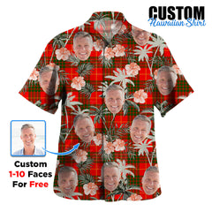 Clan Cameron Modern Tartan Custom Face Hawaiian Shirt – Unisex Gift for Family Members, Summer Party PZ61 Cameron Modern Tartan Tartan Hawaii Shirt