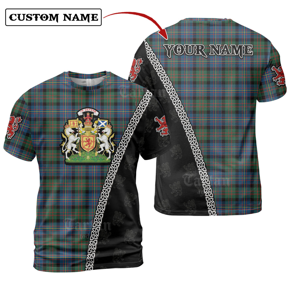 Cameron of Erracht Ancient Tartan Shirt with Scotland Coat of Arms & Custom Name JW90