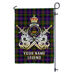Custom Name Clan Cameron of Erracht Modern Tartan Garden Flag with Clan Crest and the Golden Sword of Courageous Legacy FU18