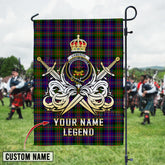 Personalized Custom Name Clan Cameron of Erracht Modern Tartan Garden Flag with Clan Crest and the Golden Sword of Courageous Legacy FU18 - Cameron of Erracht Modern Tartan Design, Scottish Heritage Gift