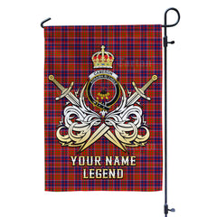 Custom Name Clan Cameron of Lochiel Tartan Garden Flag with Clan Crest and the Golden Sword of Courageous Legacy ON48
