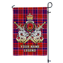 Custom Name Clan Cameron of Lochiel Modern Tartan Garden Flag with Clan Crest and the Golden Sword of Courageous Legacy QU67