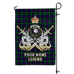 Custom Name Clan Campbel of Cawdor Modern Tartan Garden Flag with Clan Crest and the Golden Sword of Courageous Legacy NN30