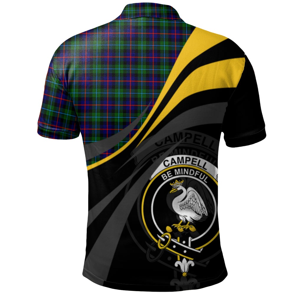 Clan Campbell of Cawdor Modern Tartan Polo Shirt - Royal Coat Of Arms Style PG56 Campbell of Cawdor Modern Tartan Tartan Polo