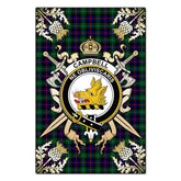 Clan Campbell of Cawdor Modern Tartan Crest Black Garden Flag - Gold Thistle SA87 Clan Campbell of Cawdor Tartan Today