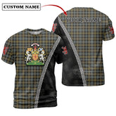 Campbell Argyll Weathered Tartan Shirt with Scotland Coat of Arms & Custom Name VO35