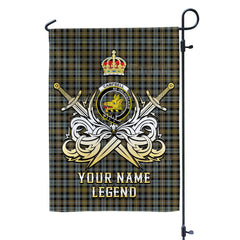 Custom Name Clan Campbell Argyll Weathered Tartan Garden Flag with Clan Crest and the Golden Sword of Courageous Legacy BI52