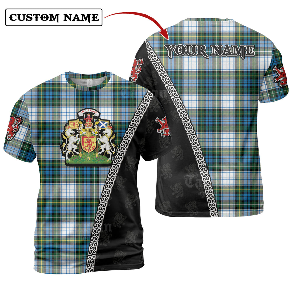 Campbell Dress Tartan Shirt with Scotland Coat of Arms & Custom Name GD37