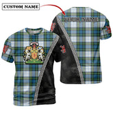 Campbell Dress Tartan Shirt with Scotland Coat of Arms & Custom Name GD37