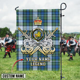 Personalized Custom Name Clan Campbell Dress Ancient Tartan Garden Flag with Clan Crest and the Golden Sword of Courageous Legacy BT72 - Campbell Dress Ancient Tartan Design, Scottish Heritage Gift