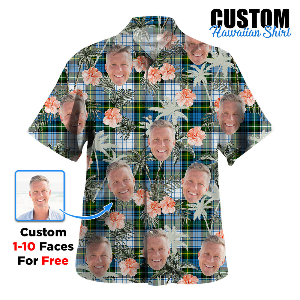 Clan Campbell Dress Tartan Custom Face Hawaiian Shirt – Unisex Gift for Family Members, Summer Party AA23 Campbell Dress Tartan Tartan Hawaii Shirt