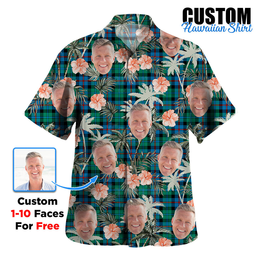 Clan Campbell of Cawdor Ancient Tartan Custom Face Hawaiian Shirt – Unisex Gift for Family Members, Summer Party LH13 Campbell of Cawdor Ancient Tartan Tartan Hawaii Shirt