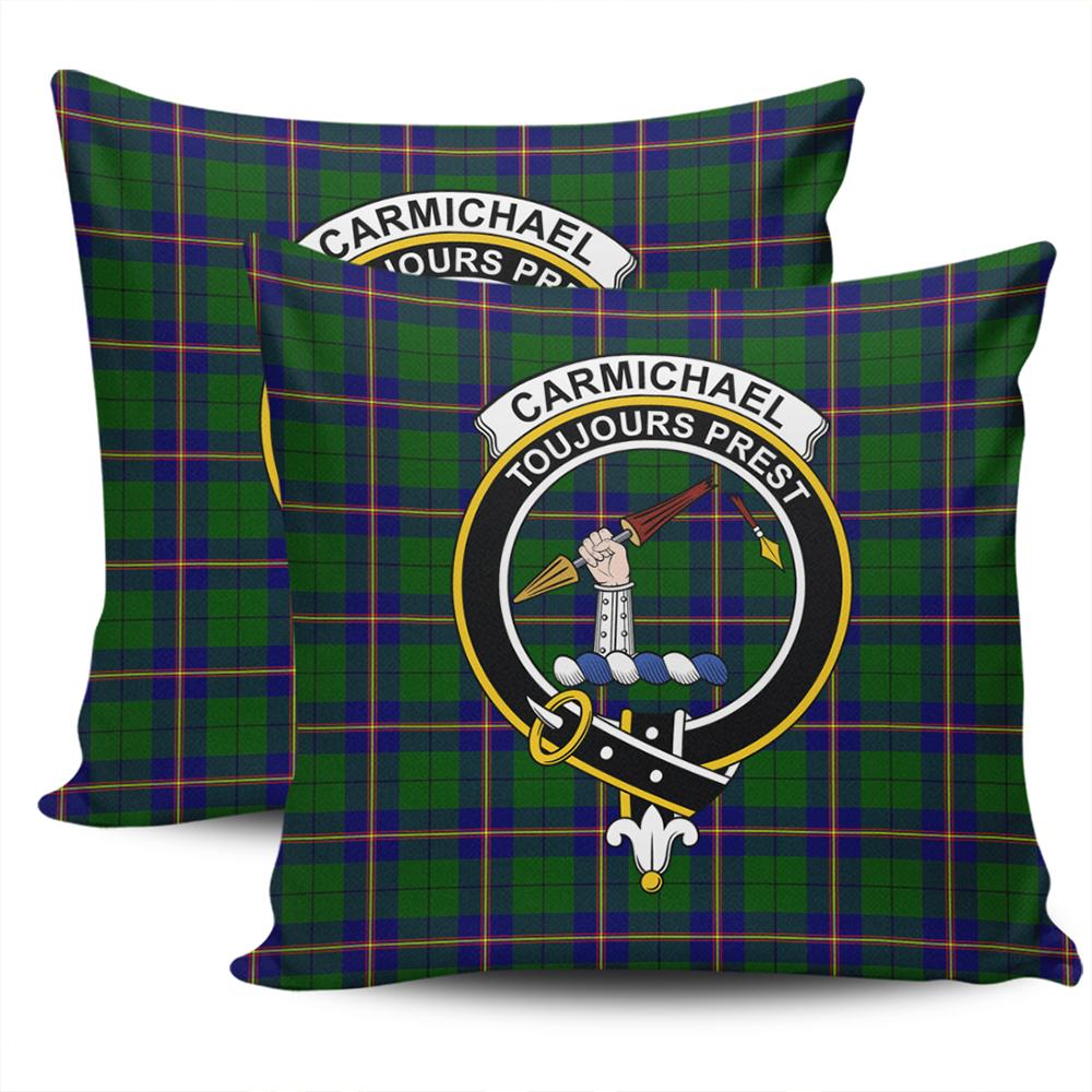 Clan Carmichael Modern Tartan Crest Pillow Cover LP33 Clan Carmichael Tartan Today