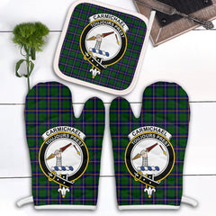 Clan Carmichael Modern Tartan Crest Oven Mitt And Pot Holder (2 Oven Mitts + 1 Pot Holder) NT95 Clan Carmichael Tartan Today
