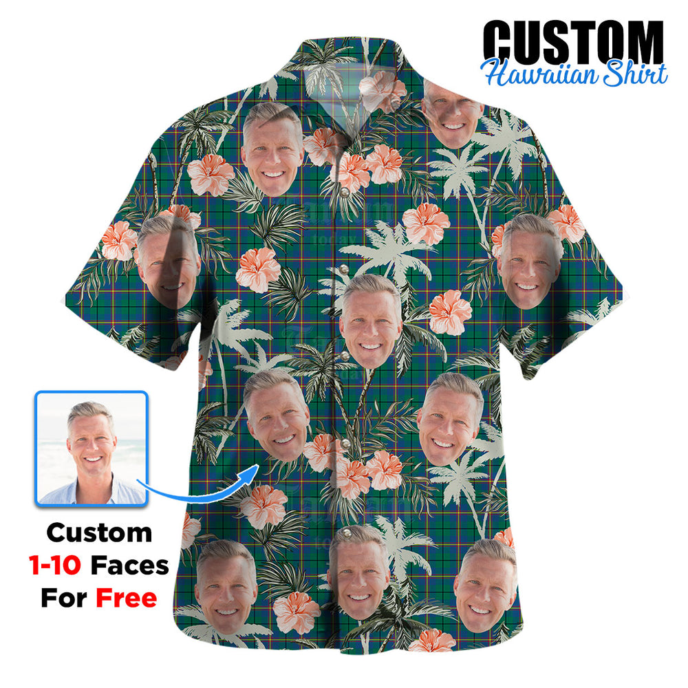 Clan Carmichael Ancient Tartan Custom Face Hawaiian Shirt – Unisex Gift for Family Members, Summer Party VQ85 Carmichael Ancient Tartan Tartan Hawaii Shirt