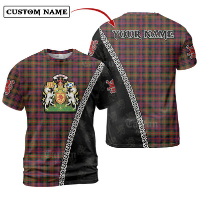 Personalized Clan Carnegie Modern Tartan Shirt with Scotland Coat of Arms & Custom Name