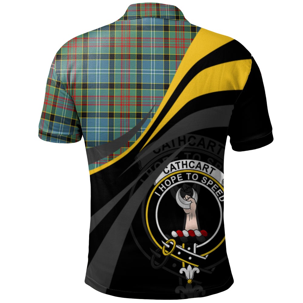 Clan Cathcart Tartan Polo Shirt - Royal Coat Of Arms Style FA66 Cathcart Tartan Tartan Polo