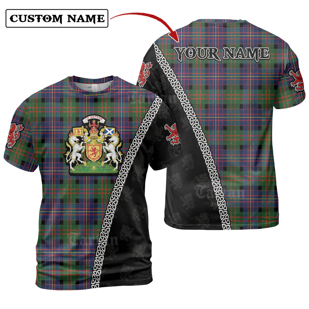 Chalmer Tartan Shirt with Scotland Coat of Arms & Custom Name GK90