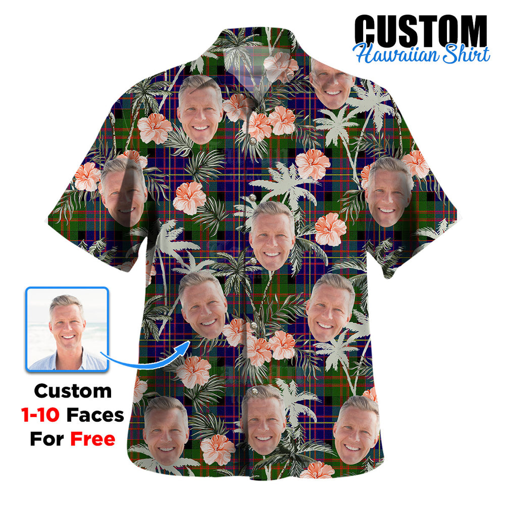 Clan Chalmer Tartan Custom Face Hawaiian Shirt – Unisex Gift for Family Members, Summer Party KE63 Chalmer Tartan Tartan Hawaii Shirt