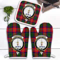 Clan Charteris Tartan Crest Oven Mitt And Pot Holder (2 Oven Mitts + 1 Pot Holder) AK90 Clan Charteris Tartan Today